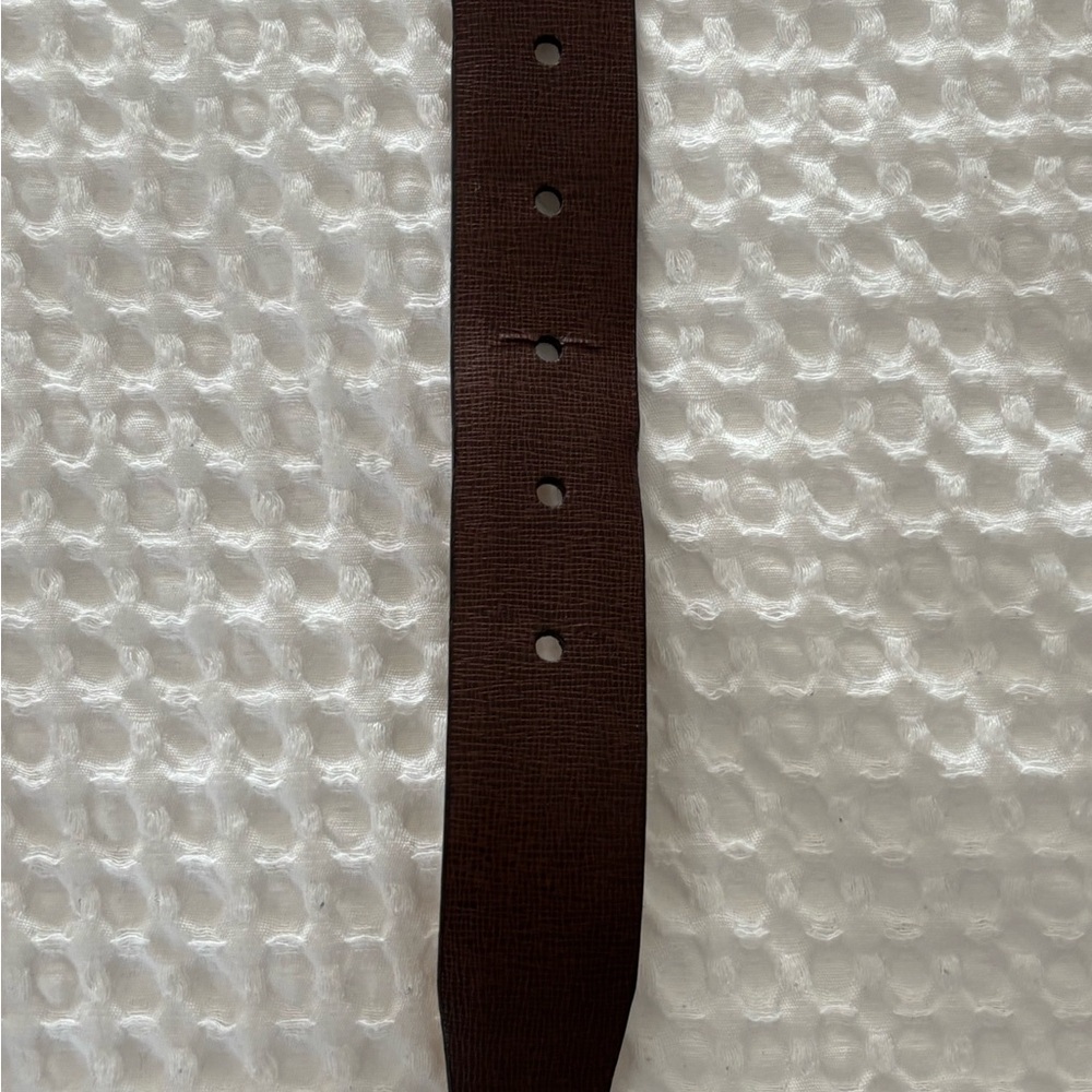 TUMI Dark Brown Belt with Gold-Tone Buckle -MEN'S - Picture 4 of 9